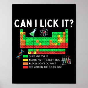 Poster Posso Lamber Isso Tabela Periódica Gráfico Profess