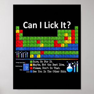 Poster Posso Lamber Posso Lamber Tabela Periódica Gráfico