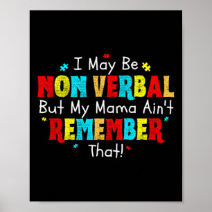 Poster Posso Não Ser Verbyl Autismo Mãe Crianças Autismo 