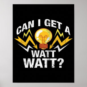 Poster Posso pegar um Watt Watt? - Elétrico Engraçado