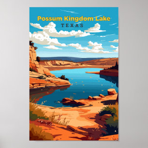 Poster Possum Kingdom Lake Texas Viagem Art Vintage
