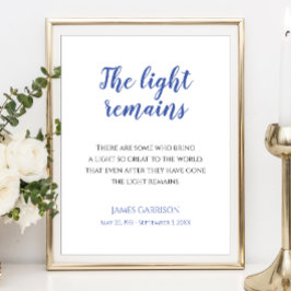 Poster Postagem do Serviço Memorial Citação Azul A Luz Pe