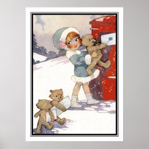 Poster Postando Cartas de Natal de Agnes Richardson