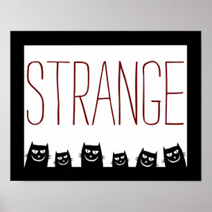 Poster Pôster abstrato de gato preto "ESTRANGEIRO"