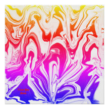 Pôster Abstrato de Mármore Líquido Colorido e Bril