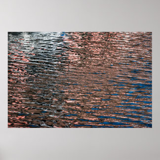 Poster Pôster Abstrato de Reflexos de Água em Cor