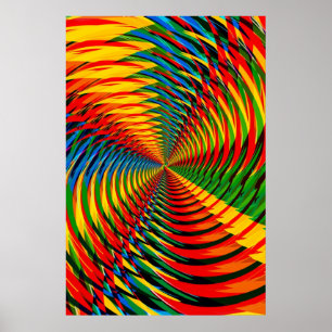 Póster Poster: Abstrato/teste padrão radial psicadélico