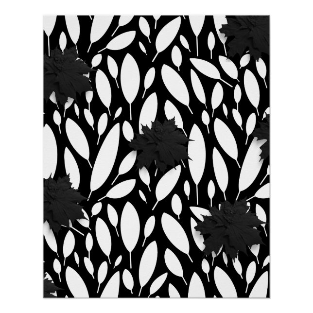 Póster Pôster acrílico preto e branco "Botanic Balance" (Frente)