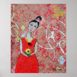 Poster Poster: Adeline em vestido vermelho