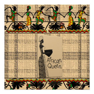 Póster Poster africano da rainha