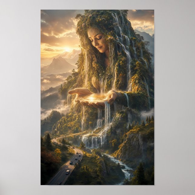 Poster Pôster Águas Douradas da Mãe Terra (Frente)