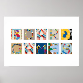 Poster Pôster Alfabeto de Jogos de Tabuleiro "Jogos de Ta