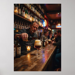 Poster Pôster Amber Tavern Glow e Ritual Silencioso