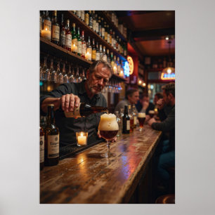 Poster Pôster Amber Tavern Glow e Ritual Silencioso