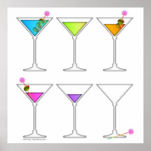 Póster Poster, arte - MARTINIS, indo, ir, ido