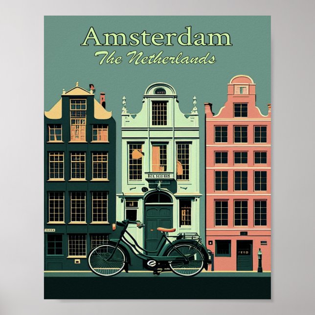 Poster Poster-Arte Minimalista de Amsterdã (Frente)