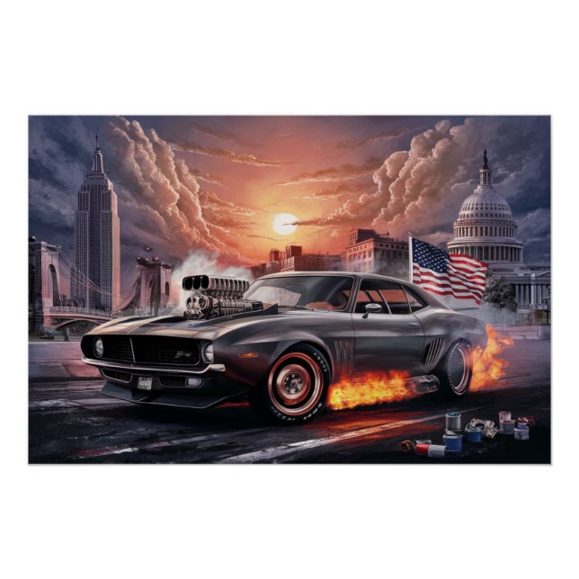 Póster Poster Auto Drapeaux (Frente)