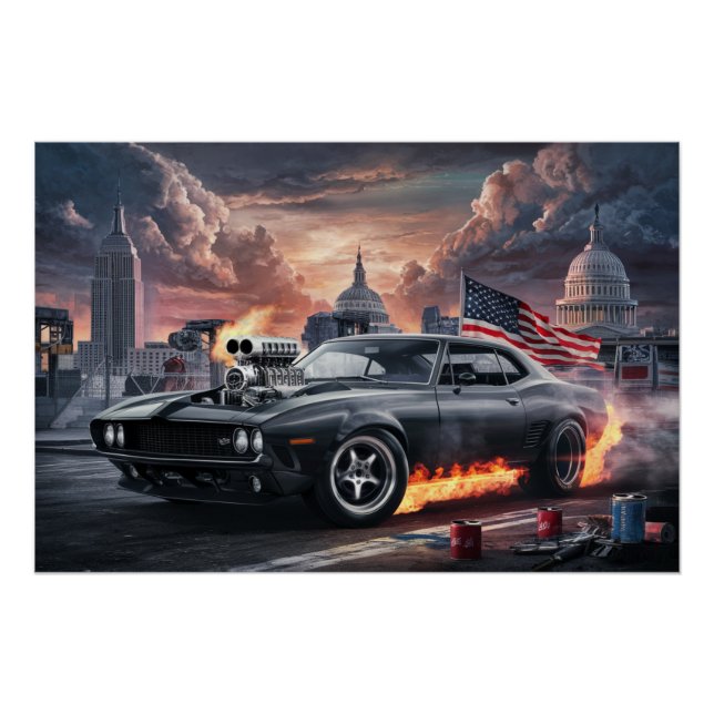 Póster Poster Auto Drapeaux 02 (Frente)