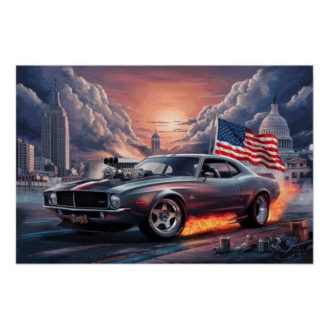 Póster Poster Auto Drapeaux 05 (Frente)