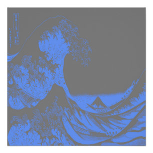 Póster Poster Azul e Cinza Wave do Excelente