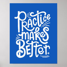 Poster Pôster Azul Personalizável Prática Torna Melhor