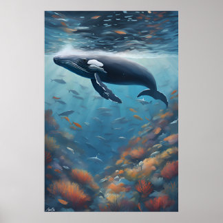 Poster Pôster | Baleia-jubarte | Arte