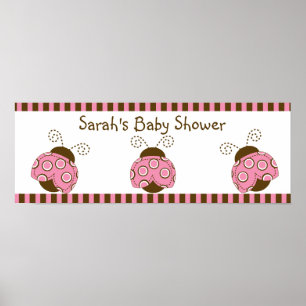 Poster Poster/Banner do Mod Ladybug Rosa & Castanho
