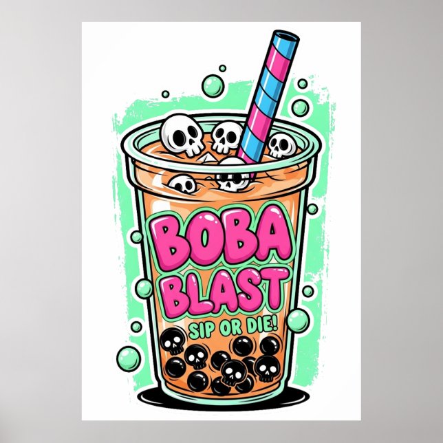 Poster Pôster Boba Blast – Beba ou Morra! (Frente)