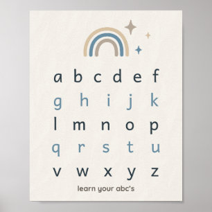 Poster Pôster Boho Alfabeto Impresso Berçário Neutro ABC