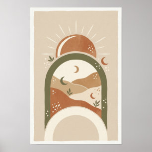 Poster Pôster Boho Sol e Arcos