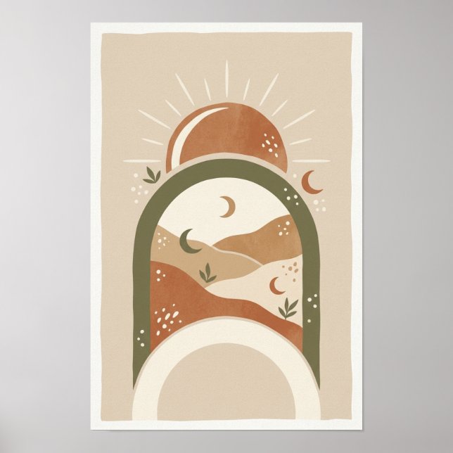 Poster Pôster Boho Sol e Arcos (Frente)