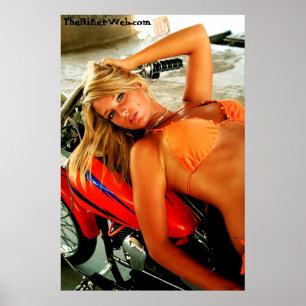 Póster Poster: Borracho do biquini em uma motocicleta