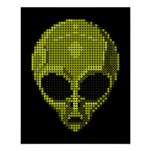 Póster Poster brilhante Alienígena verde