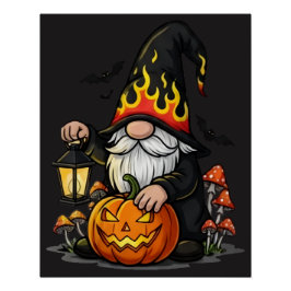 Póster Poster Brilhante de Gnome de Halloween