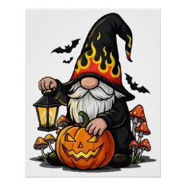 Póster Poster Brilhante de Gnome de Halloween