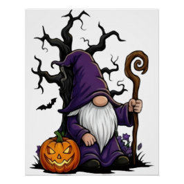 Póster Poster Brilhante de Gnome de Halloween