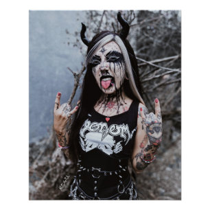 Póster Poster brilhante de metal preto