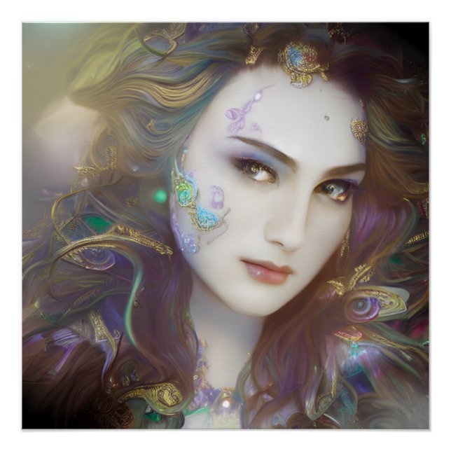 Póster Poster brilhante de mulher gerada por IA (Frente)