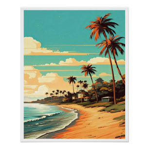 Póster Poster brilhante de praia tropical