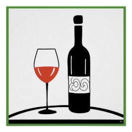 Póster Poster brilhante de vinho