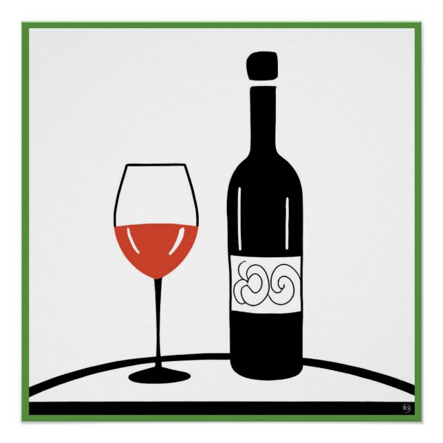 Póster Poster brilhante de vinho (Frente)