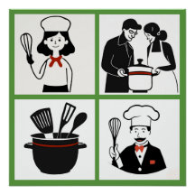 Poster brilhante do cozinhar Quartet