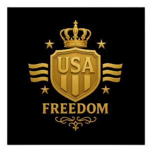 Póster POSTER brilhante emblem do Ouro de liberdade dos E