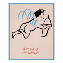 Poster Brilhante Garota Coquete Préppy Vintage