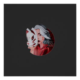 Póster Poster brilhante ilustração de Mujina Vermelha e N