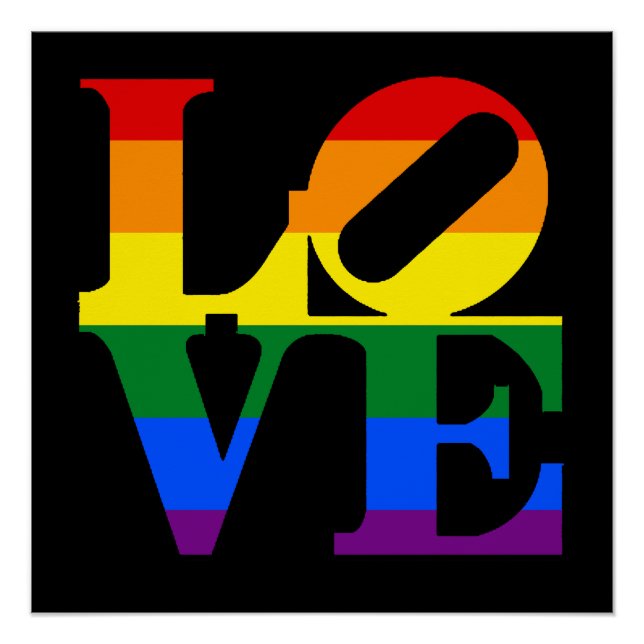 Póster Pôster Brilhante Love LGBT (Frente)