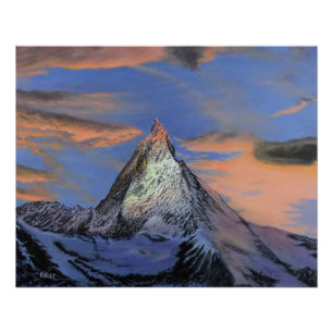 Póster Poster brilhante - "Matterhorn at Sunset"