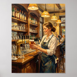 Poster Pôster Brilho Dourado da Taverna e Momentos Amigáv