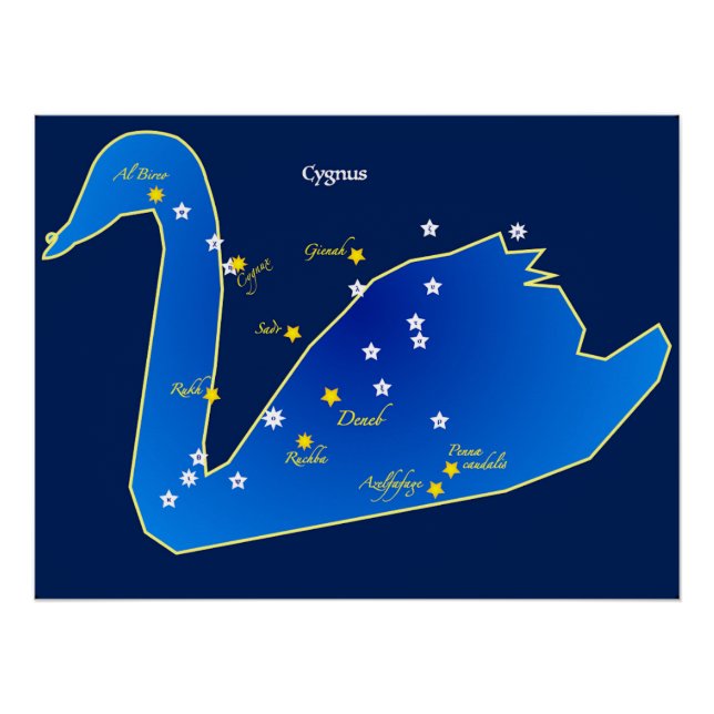 Póster Poster brillant de la Constellation du Cygne (Frente)