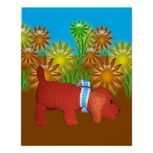 Póster Poster - Cachorro de Brinquedo entre Flores